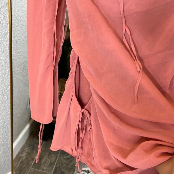 HOUSE OF CB 'Baby' Pink Chiffon Cutout Halter Mini Dress NWT - Picture 14 of 15